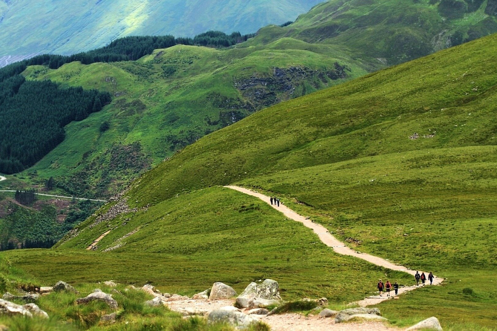 Hiking in the Scottish Highlands near Ben Nevis